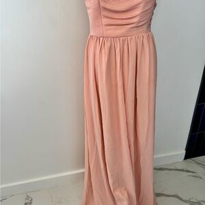 Forever 21 Orange Ruched Strapless Gown